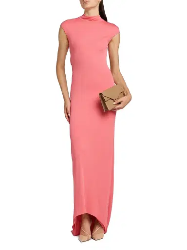 TOM FORD Women's Open-Back Crepe Jersey Gown - Coral | Thumbnail 2 TOM FORD Women's Open-Back Crepe Jersey Gown - Coral | Thumbnail 2