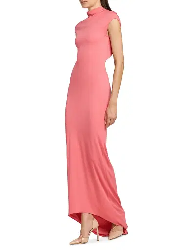 TOM FORD Women's Open-Back Crepe Jersey Gown - Coral | Thumbnail 4 TOM FORD Women's Open-Back Crepe Jersey Gown - Coral | Thumbnail 4