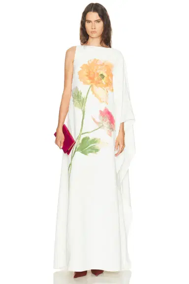 Carolina Herrera One Shoulder Long Dress | Thumbnail 1 Carolina Herrera One Shoulder Long Dress | Thumbnail 1