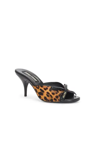 Miu Miu Leopard Mule Sandal | Thumbnail 2 Miu Miu Leopard Mule Sandal | Thumbnail 2