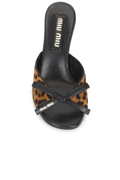 Miu Miu Leopard Mule Sandal | Thumbnail 4 Miu Miu Leopard Mule Sandal | Thumbnail 4