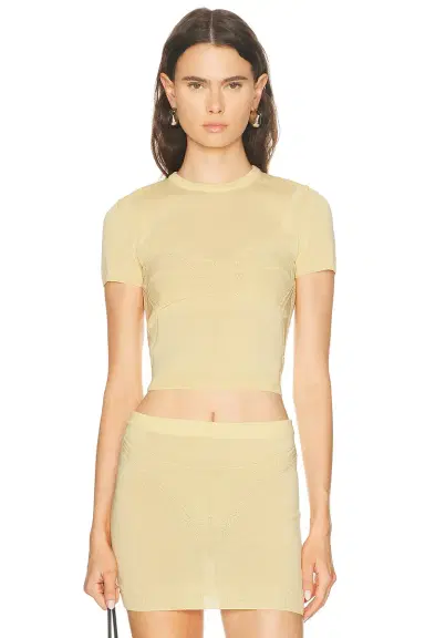 Jean Paul Gaultier Trompe L'oeil Lingerie Short Sleeve Top | Thumbnail 1 Jean Paul Gaultier Trompe L'oeil Lingerie Short Sleeve Top | Thumbnail 1