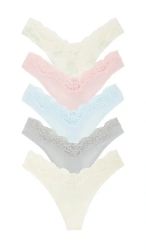 SKIMS Fits Everybody Lace Dipped Thong 5-pack
