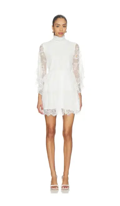 Bardot Norah Ruffle Lace Mini Dress | Thumbnail 1 Bardot Norah Ruffle Lace Mini Dress | Thumbnail 1