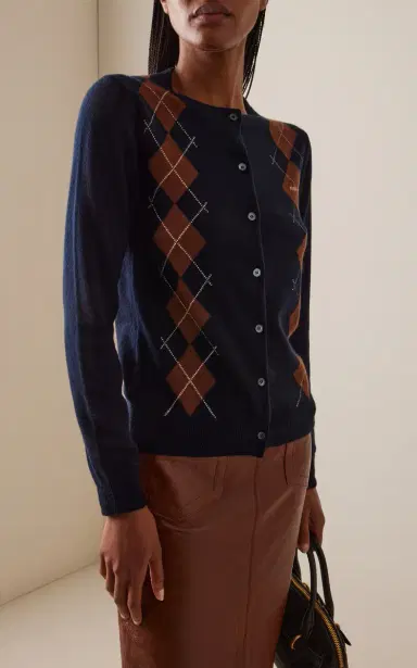 Miu Miu Argyle Cashmere Cardigan | Thumbnail 3 Miu Miu Argyle Cashmere Cardigan | Thumbnail 3
