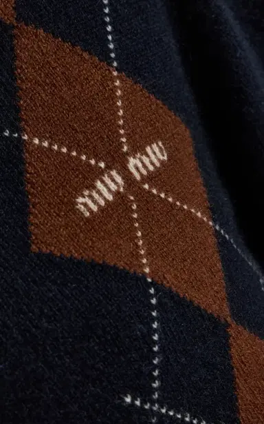 Miu Miu Argyle Cashmere Cardigan | Thumbnail 5 Miu Miu Argyle Cashmere Cardigan | Thumbnail 5