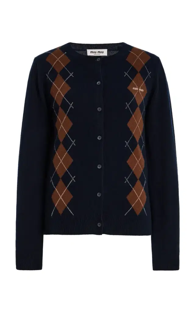 Miu Miu Argyle Cashmere Cardigan