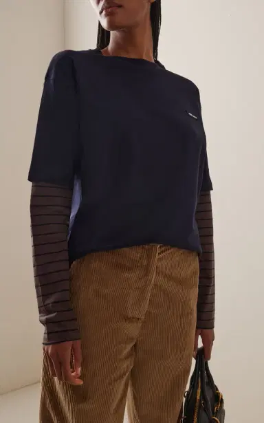 Miu Miu Layered Cotton Jersey T-Shirt | Thumbnail 2