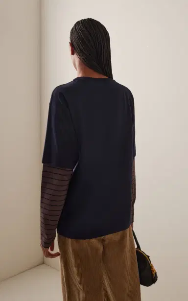 Miu Miu Layered Cotton Jersey T-Shirt | Thumbnail 4