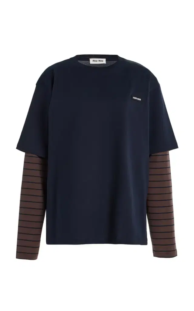 Miu Miu Layered Cotton Jersey T-Shirt