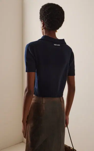 Miu Miu Cashmere Polo Shirt | Thumbnail 4 Miu Miu Cashmere Polo Shirt | Thumbnail 4