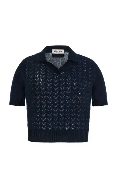 Miu Miu Cashmere Polo Shirt | Thumbnail 1 Miu Miu Cashmere Polo Shirt | Thumbnail 1