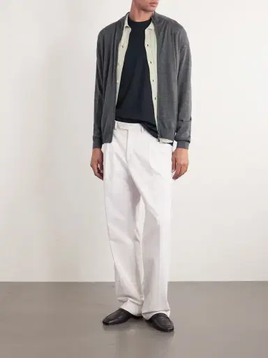 PIACENZA 1733 Slim-Fit Virgin Wool Zip-Up Cardigan - Men | Thumbnail 2