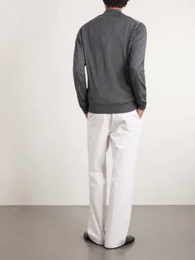 PIACENZA 1733 Slim-Fit Virgin Wool Zip-Up Cardigan - Men | Thumbnail 4