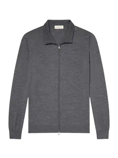 PIACENZA 1733 Slim-Fit Virgin Wool Zip-Up Cardigan - Men | Thumbnail 1