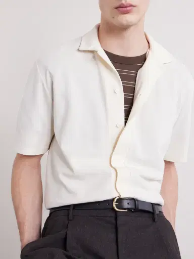 Altea Jean Camp-Collar Cotton-Piqué Shirt - Men | Thumbnail 5