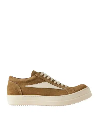 Rick Owens Vintage Full-Grain Leather-Trimmed Suede Sneakers - Men | Thumbnail 1 Rick Owens Vintage Full-Grain Leather-Trimmed Suede Sneakers - Men | Thumbnail 1