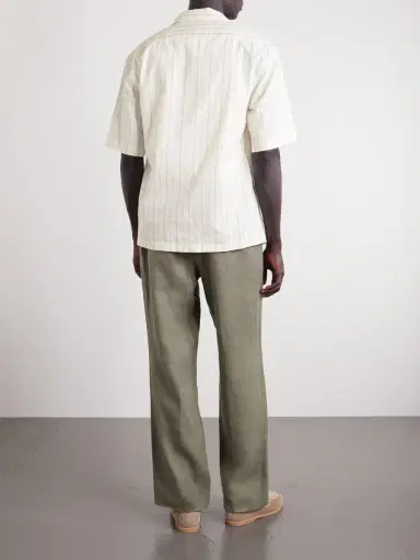 Barena Cuban-Collar Garment-Dyed Striped Cotton-Poplin Shirt - Men | Thumbnail 4