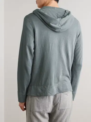 James Perse Loopback Supima Cotton-Jersey Zip-Up Hoodie - Men | Thumbnail 4 James Perse Loopback Supima Cotton-Jersey Zip-Up Hoodie - Men | Thumbnail 4