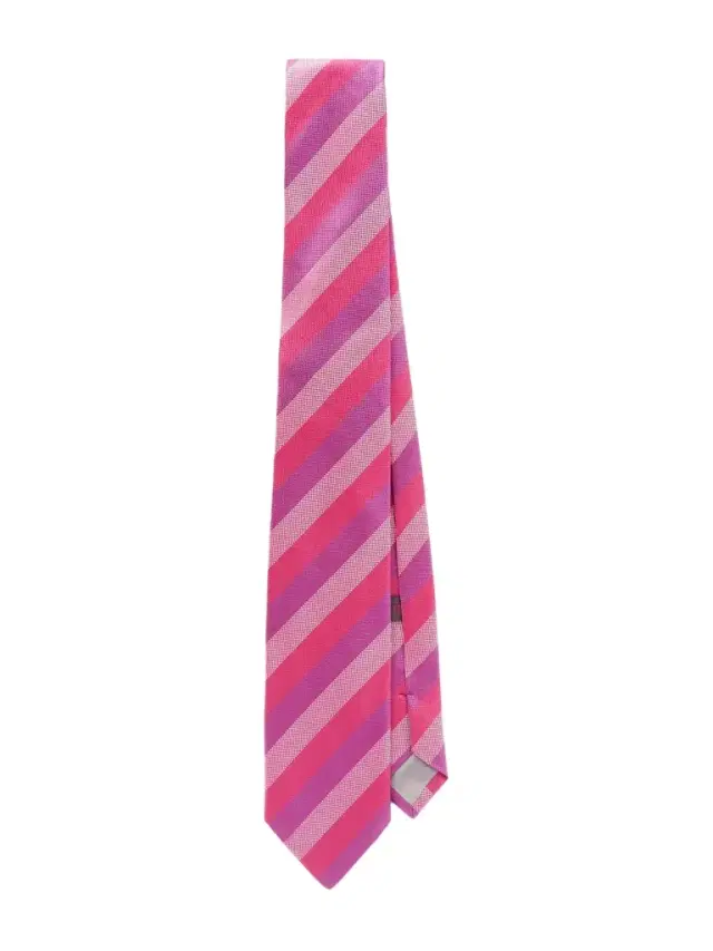 8.5cm Striped Jacquard Silk Tie - Men