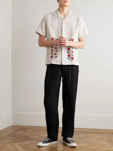 Vilebrequin Pacha Straight-Leg Linen Drawstring Trousers - Men | Thumbnail 2