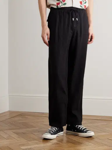 Vilebrequin Pacha Straight-Leg Linen Drawstring Trousers - Men | Thumbnail 3