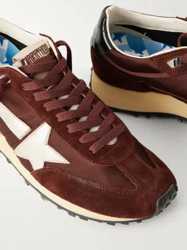 Golden Goose Marathon Suede and Leather-Trimmed Satin Sneakers - Men | Thumbnail 5 Golden Goose Marathon Suede and Leather-Trimmed Satin Sneakers - Men | Thumbnail 5