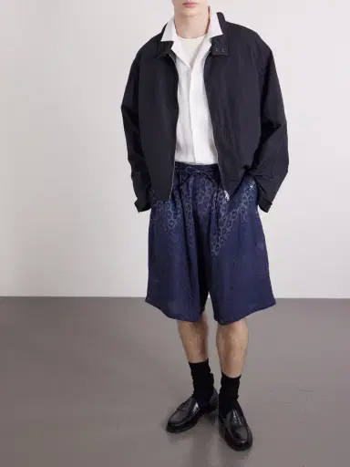 Needles H.D. Straight-Leg Leopard-Jacquard Drawstring Shorts - Men | Thumbnail 2