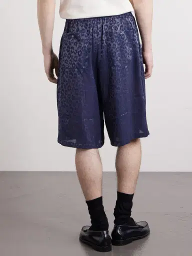 Needles H.D. Straight-Leg Leopard-Jacquard Drawstring Shorts - Men | Thumbnail 4