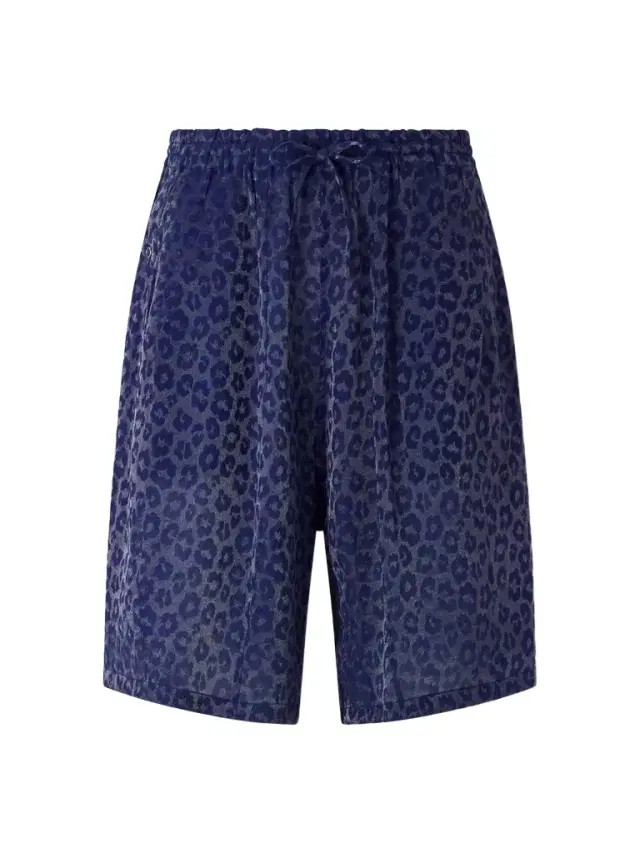 H.D. Straight-Leg Leopard-Jacquard Drawstring Shorts - Men