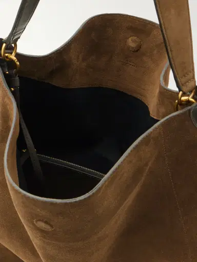 Isabel Marant Oskan Soft Embellished Leather-trimmed Suede Shoulder Bag | Thumbnail 5