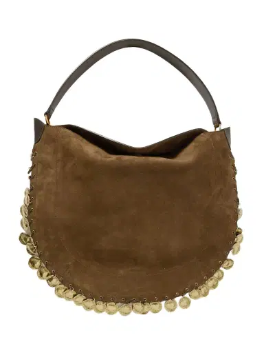 Isabel Marant Oskan Soft Embellished Leather-trimmed Suede Shoulder Bag | Thumbnail 1
