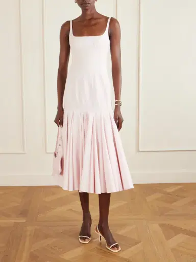 Jacquemus Agave Paneled Pleated Cotton-poplin Midi Dress | Thumbnail 2 Jacquemus Agave Paneled Pleated Cotton-poplin Midi Dress | Thumbnail 2