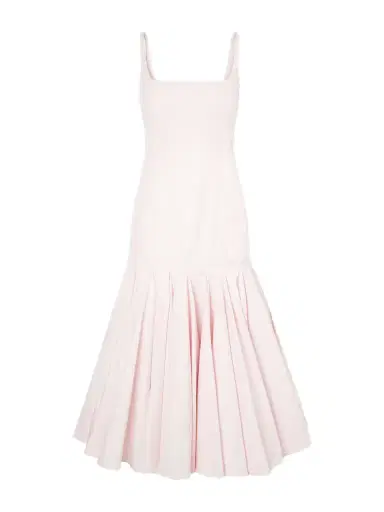 Jacquemus Agave Paneled Pleated Cotton-poplin Midi Dress | Thumbnail 1 Jacquemus Agave Paneled Pleated Cotton-poplin Midi Dress | Thumbnail 1