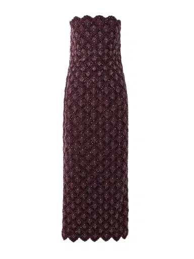 Clio Peppiatt Ariel Strapless Scalloped Embellished Satin Gown | Thumbnail 1 Clio Peppiatt Ariel Strapless Scalloped Embellished Satin Gown | Thumbnail 1