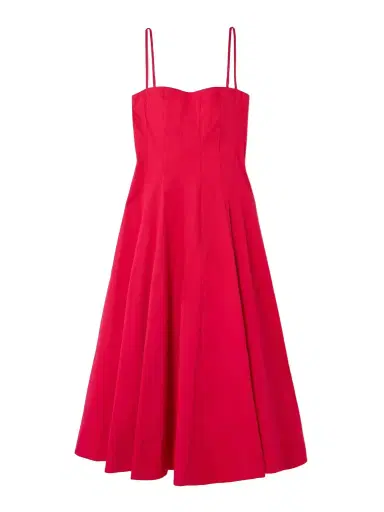 Staud Wylie Paneled Cotton-blend Poplin Midi Dress | Thumbnail 1