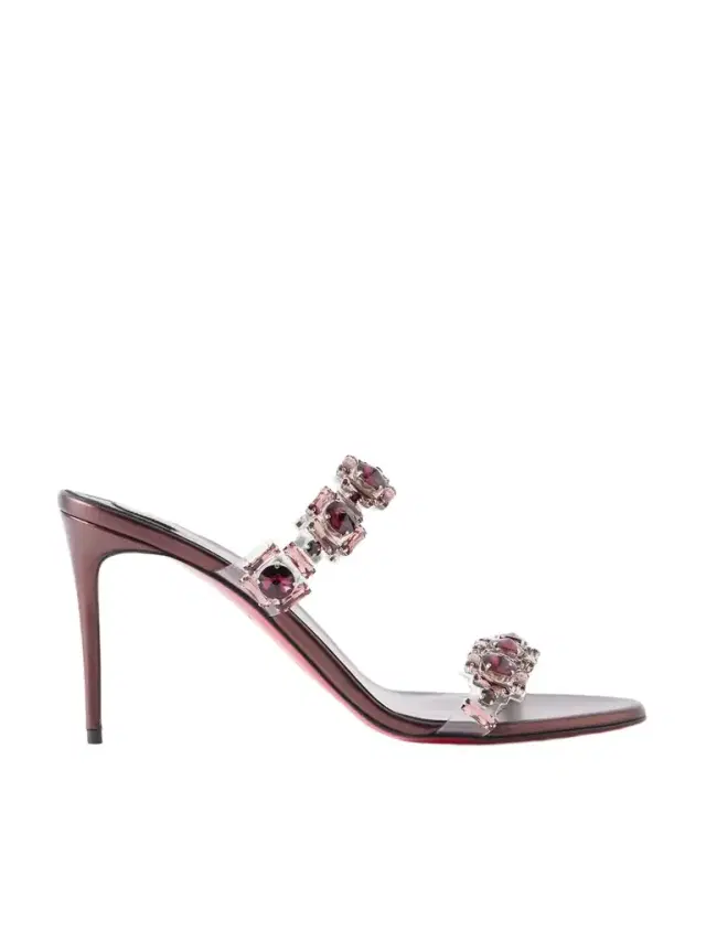 Just Jewel 85 Embellished Pvc And Metallic Leather Sandals