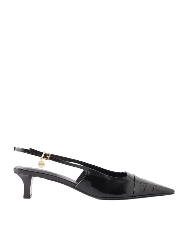 Embellished Croc-effect Leather Slingback Pumps