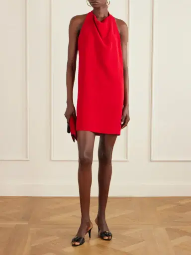 Valentino Garavani Draped Silk-cady Mini Dress | Thumbnail 2 Valentino Garavani Draped Silk-cady Mini Dress | Thumbnail 2