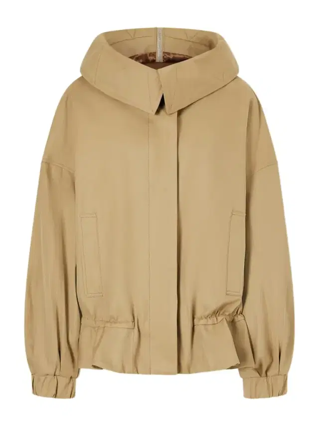 Gathered Cotton-twill Hooded Jacket
