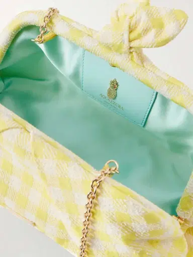 Aquazzura Bow Tie Checked Bouclé-jacquard Clutch | Thumbnail 6 Aquazzura Bow Tie Checked Bouclé-jacquard Clutch | Thumbnail 6