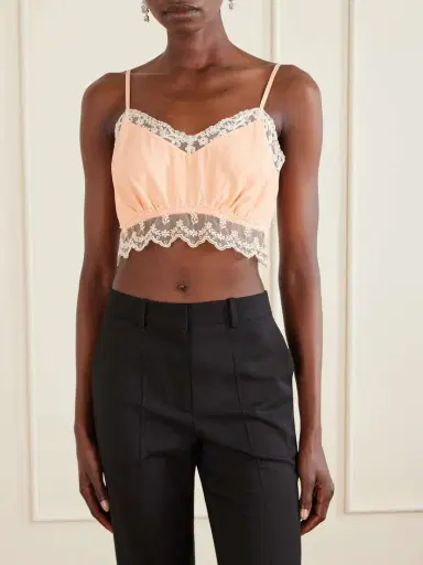 Simone Rocha Lace-trimmed Crepe De Chine Bralette | Thumbnail 3