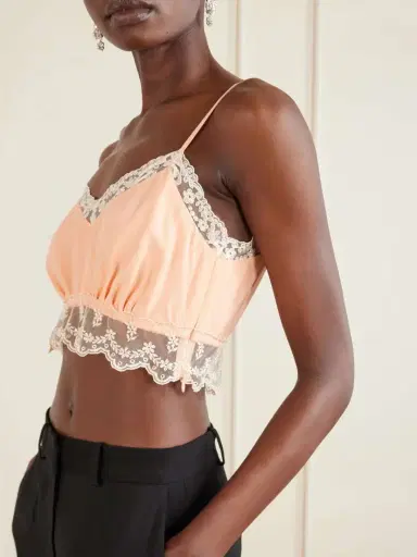 Simone Rocha Lace-trimmed Crepe De Chine Bralette | Thumbnail 5