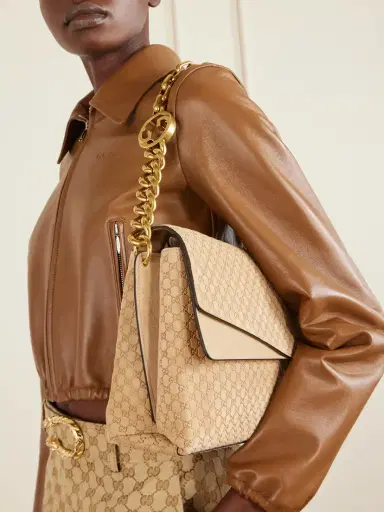 Gucci Large Debossed Suede Shoulder Bag | Thumbnail 2 Gucci Large Debossed Suede Shoulder Bag | Thumbnail 2