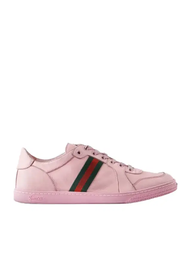 Stretch Distressed Webbing-trimmed Leather Sneakers