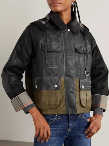 Barbour Liza Hooded Paneled Waxed-cotton Jacket | Thumbnail 3 Barbour Liza Hooded Paneled Waxed-cotton Jacket | Thumbnail 3