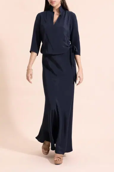 PETER COHEN Blouse Maxi Dress - Navy | Thumbnail 2