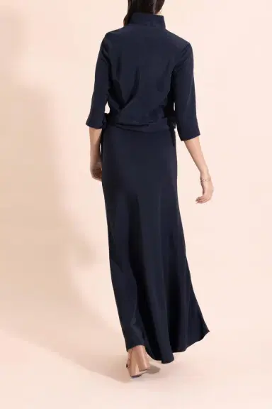 PETER COHEN Blouse Maxi Dress - Navy | Thumbnail 4