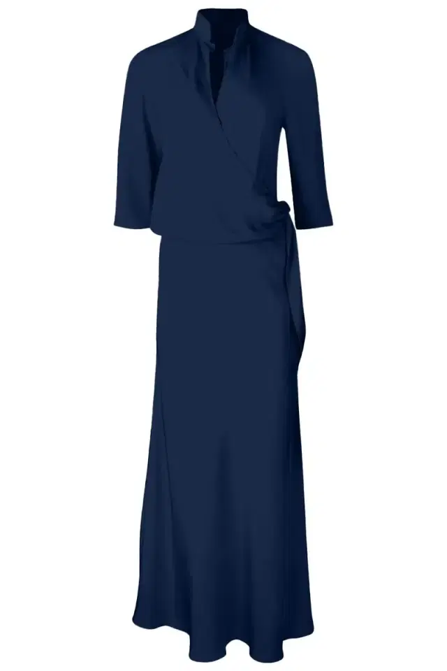 Blouse Maxi Dress - Navy