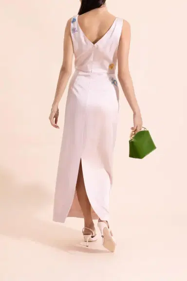 Erdem Embellished Sleeveless Cowl Neck Midi Dress | Thumbnail 4